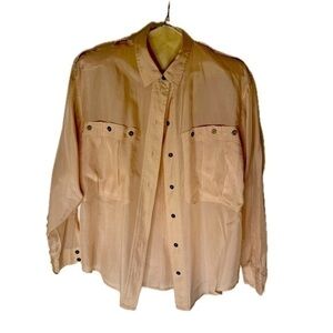 Vintage Liz Claiborne Sport Button-Down Blouse – Medium Petite – Pink Blush